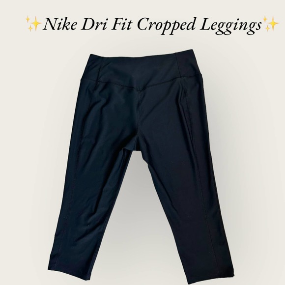 ✨Nike Dri‎ Fit Cropped Leggings in Black. Size Large✨ - Picture 7 of 7